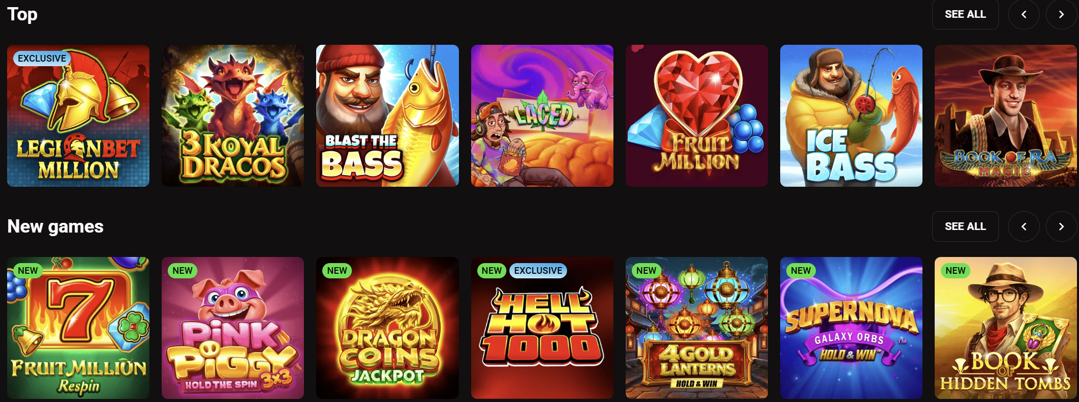 Legionbet Casino games