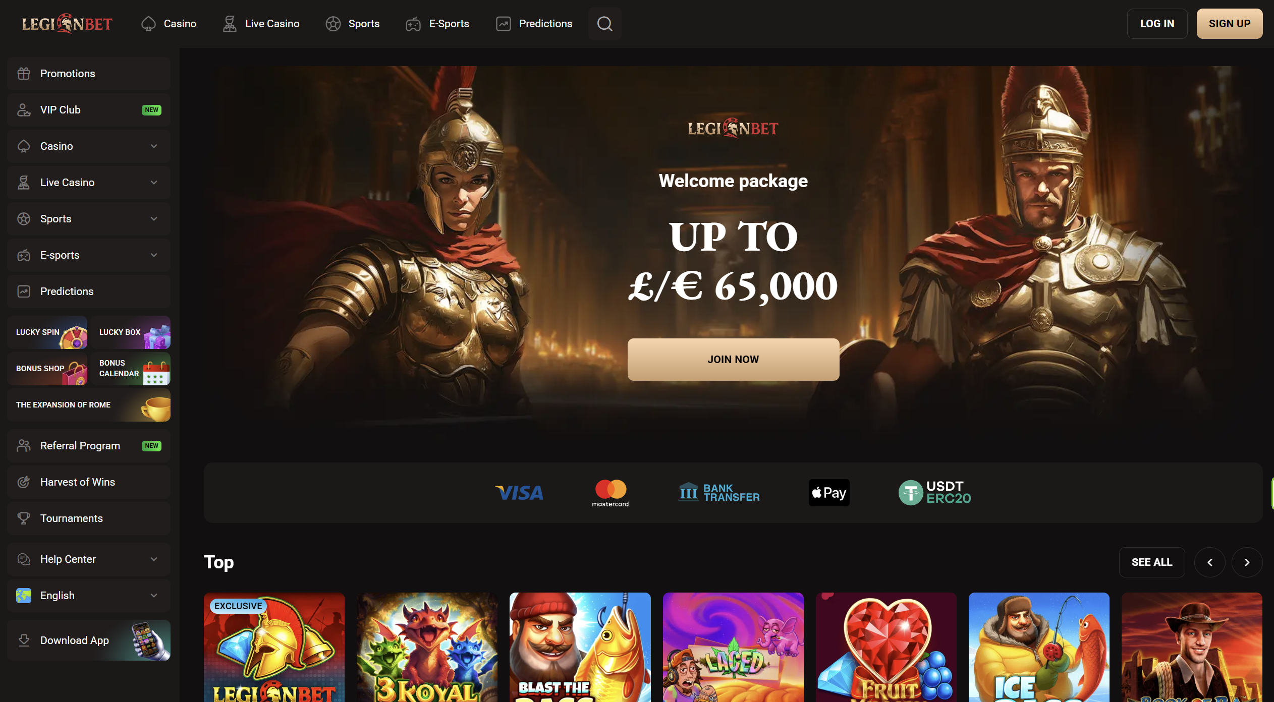 Legionbet casino website